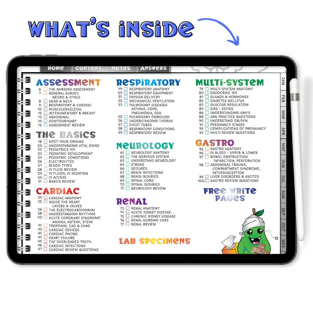 2025 Jan-Dec DIGITAL Student Nurse Planner 5.0 with the NEW Student Review Content