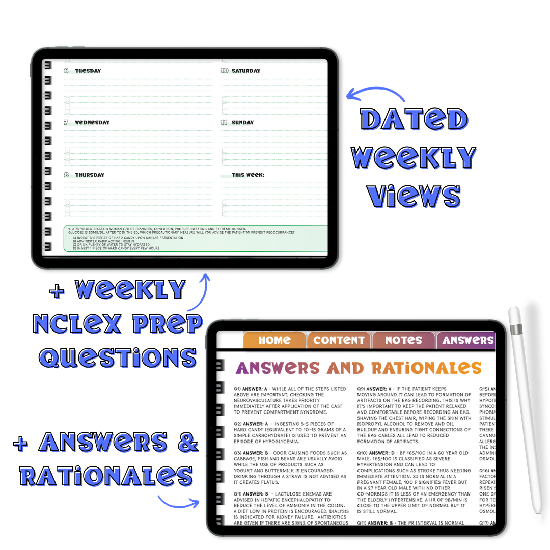 2024 Jan-Dec DIGITAL Student Nurse Planner 5.0 with the NEW Student Review Content!
