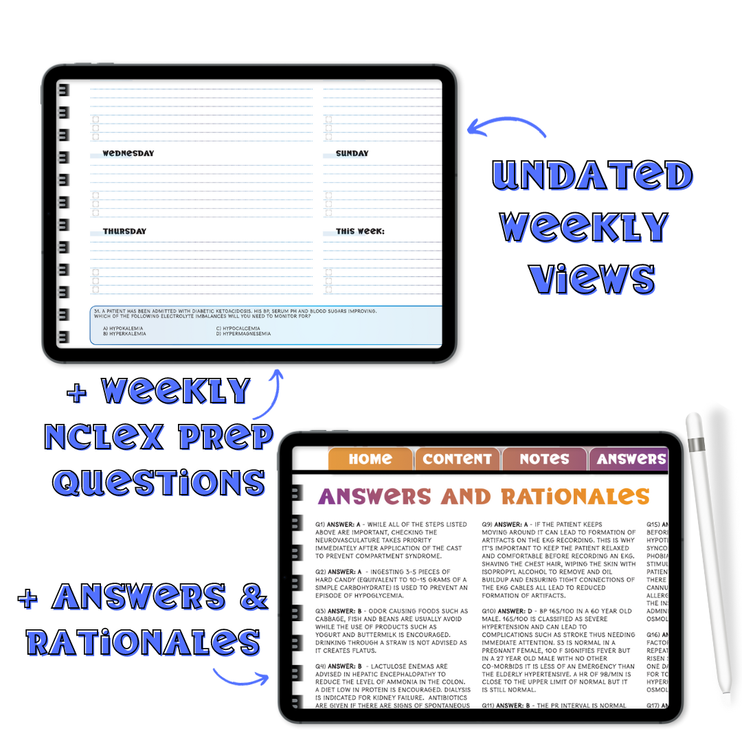 UNDATED DIGITAL Student Nurse Planner 5.0 with the NEW Student Review Content!