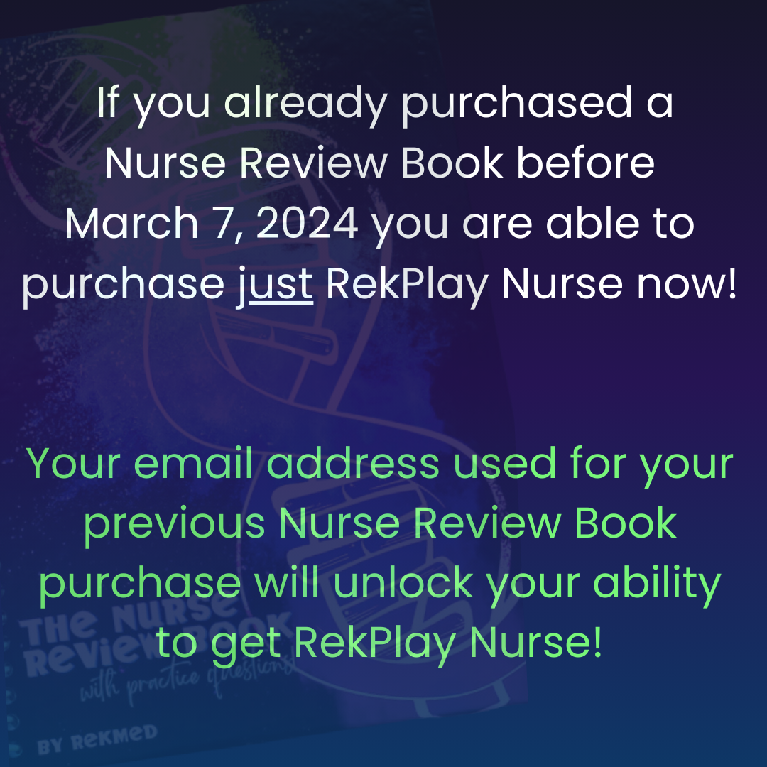 RekPlay Nurse for Previous Nurse Review Book purchasers