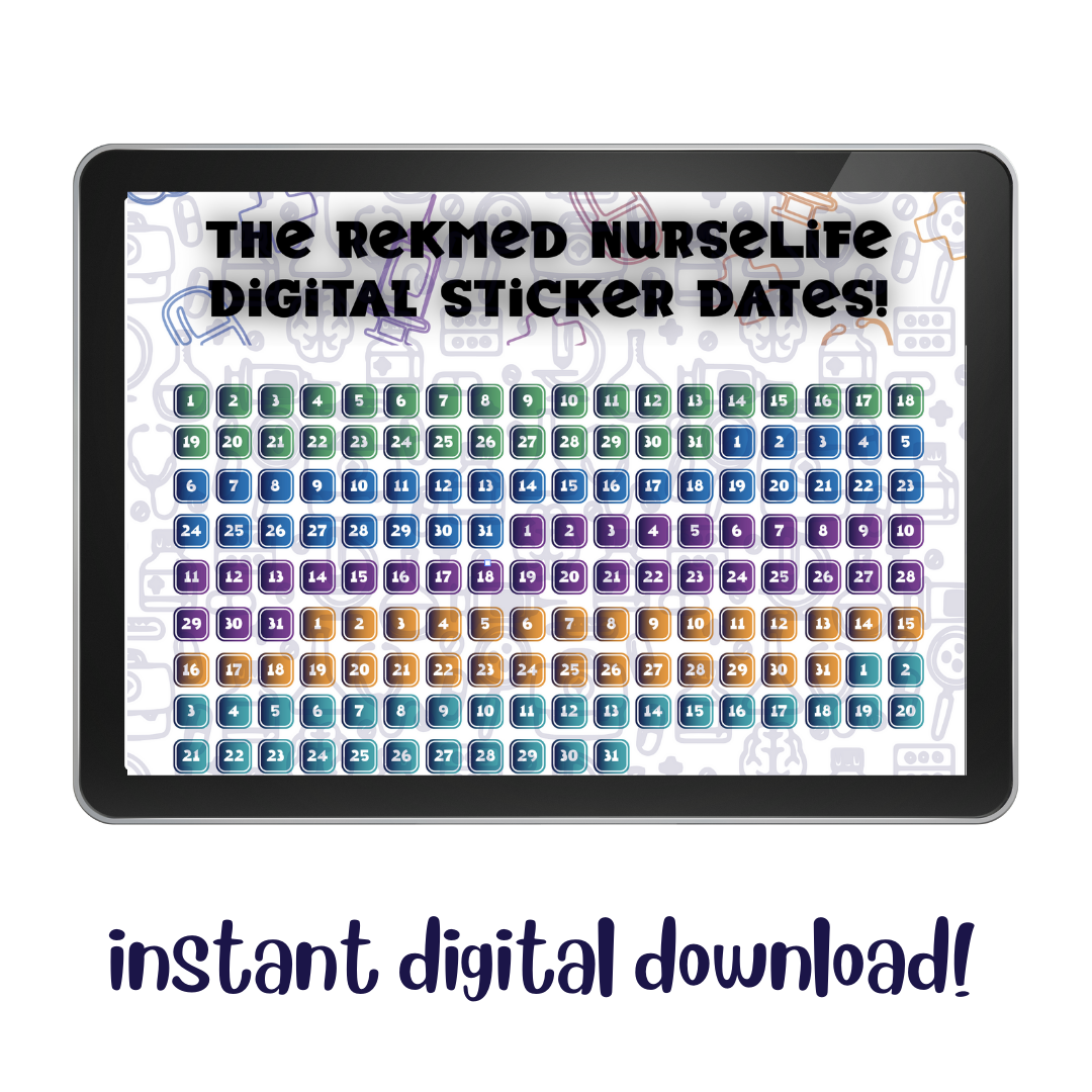 Digital Calendar Date Stickers Download