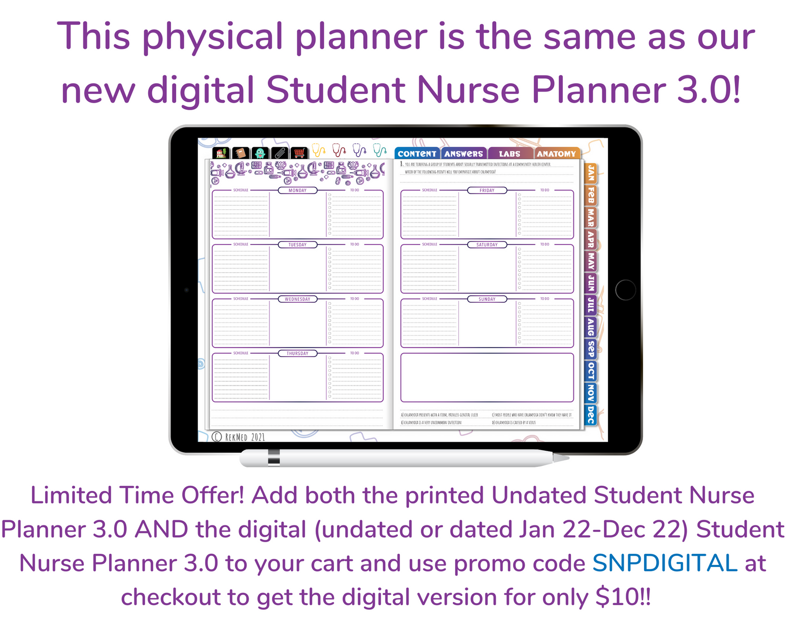 UNDATED (NO DATES) Student Nurse Planner 3.0