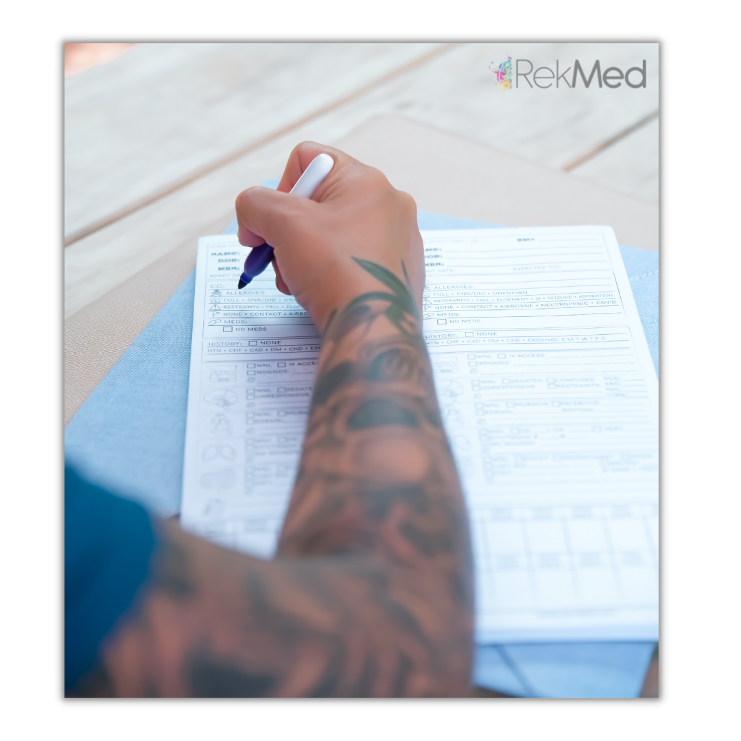 NURSE 'BRAIN' REPORT WRITING NOTEPADS
