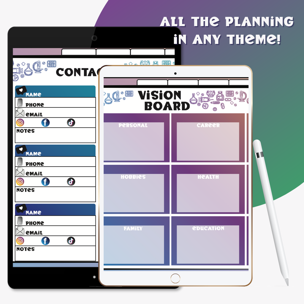 Digital Add-On pages for RekMed Digital Planners
